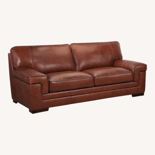 Used Myar Dark Brown Leather 2 Seater Sofa for sale on AptDeco