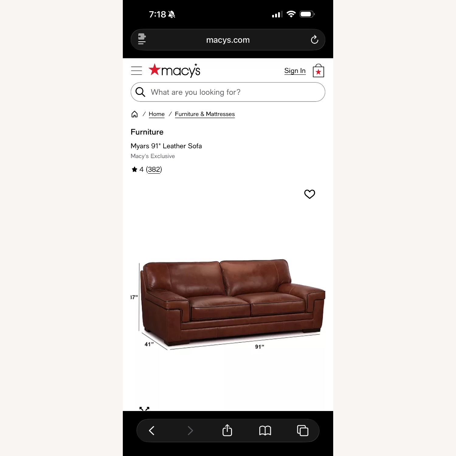 Myar Dark Brown Leather 2 Seater Sofa - image-4