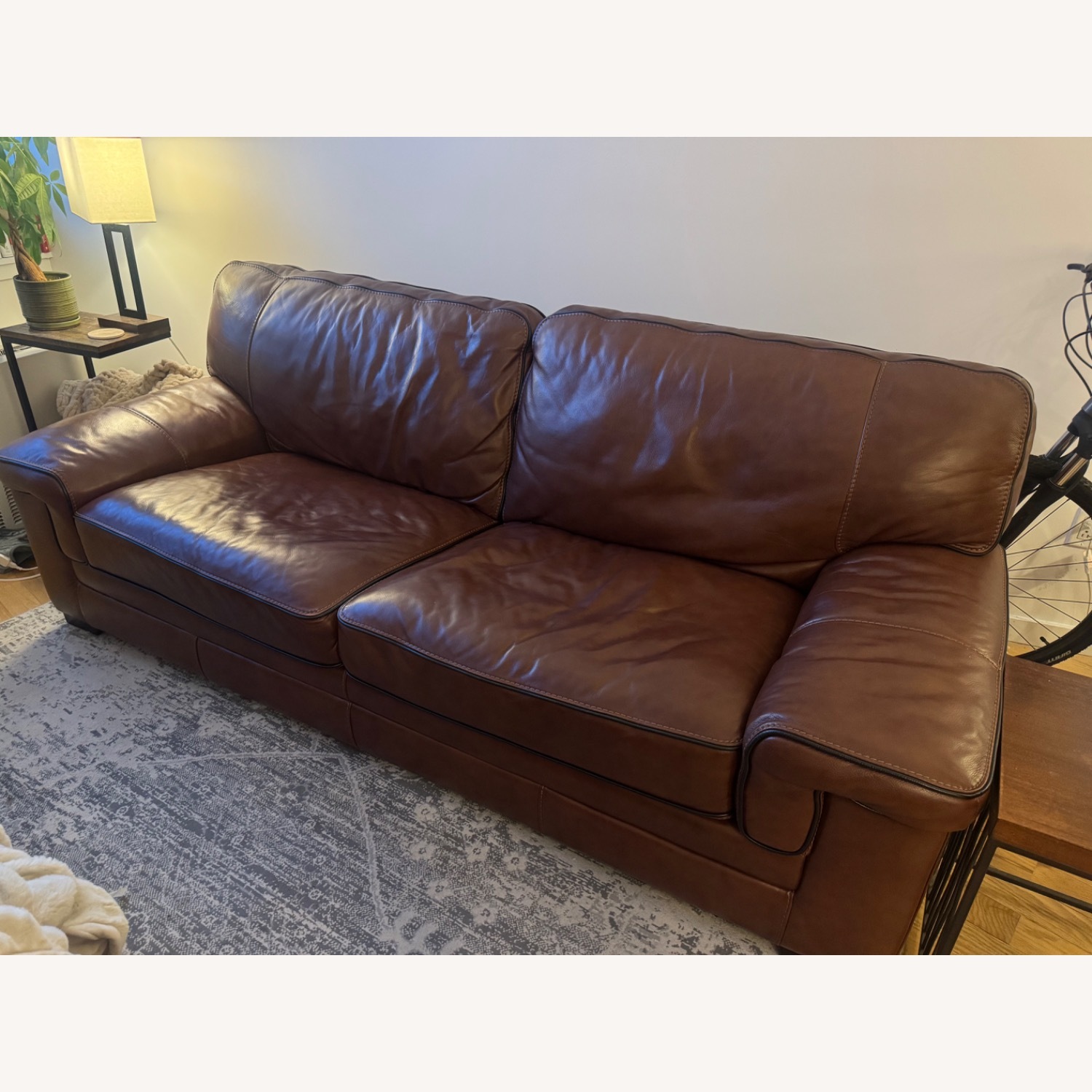 Myar Dark Brown Leather 2 Seater Sofa - image-2