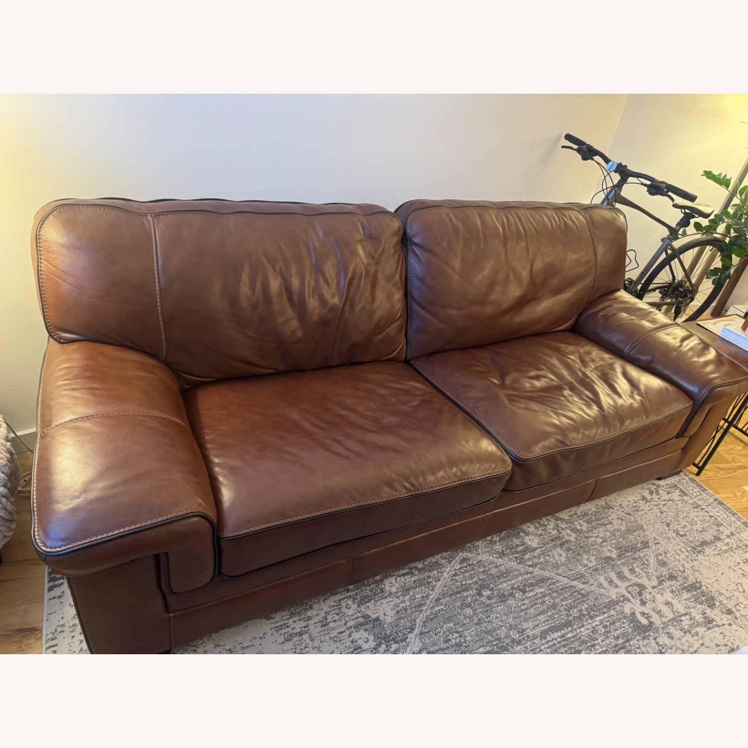 Myar Dark Brown Leather 2 Seater Sofa - image-3