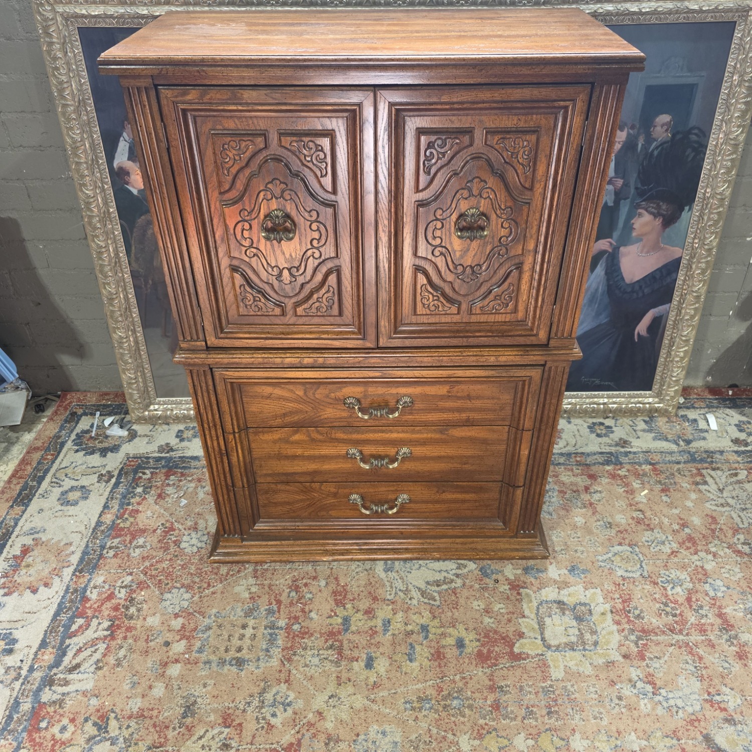 American of Martinsville Vintage Wood Storage  - image-2