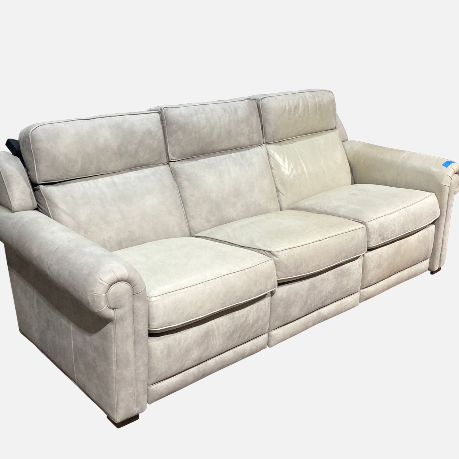 Ethan Allen 3-Seat Leather Conover Sofa - image-3