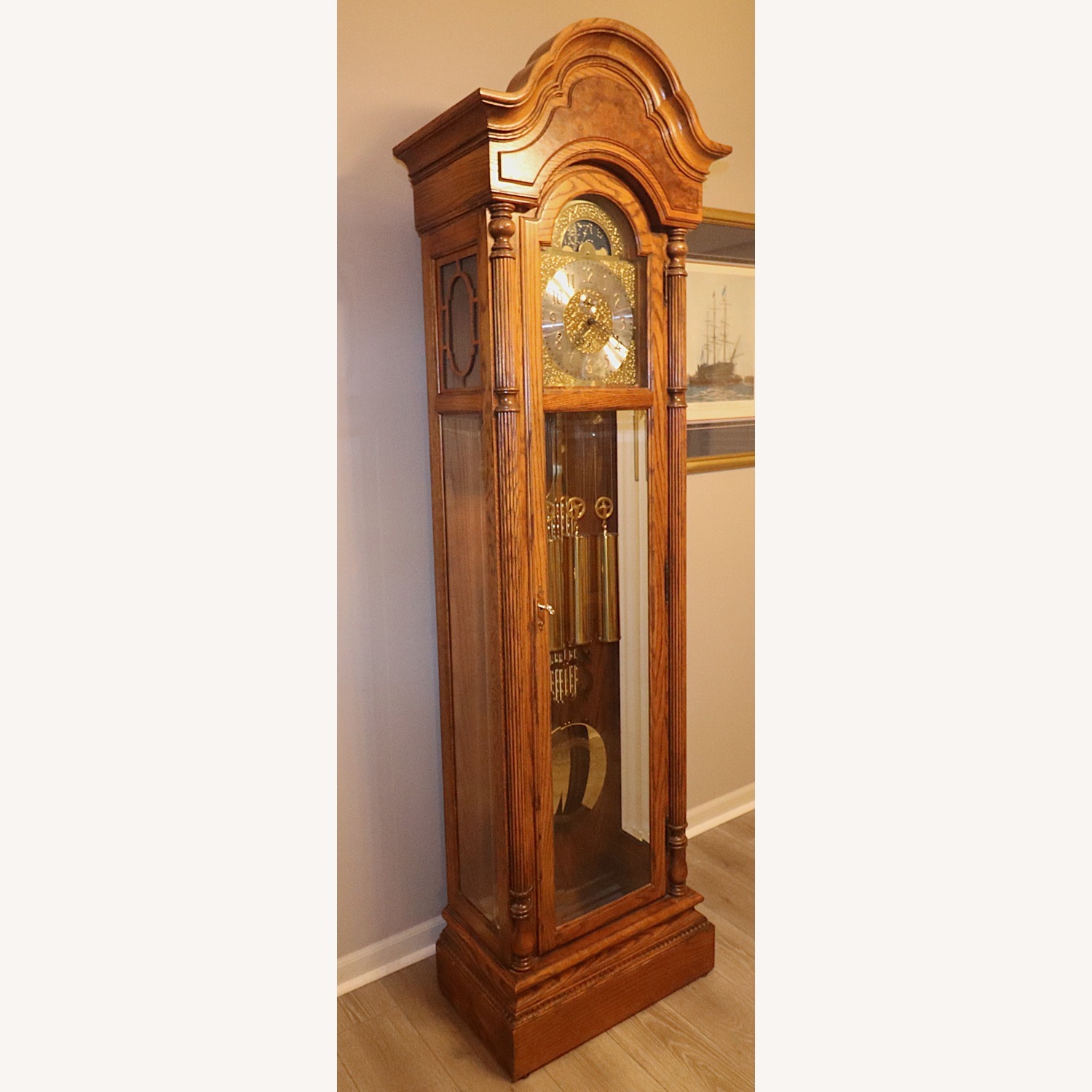 Howard Miller Oak Grandfather Clock - image-5