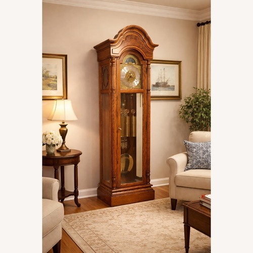 Used Howard Miller Oak Grandfather Clock for sale on AptDeco