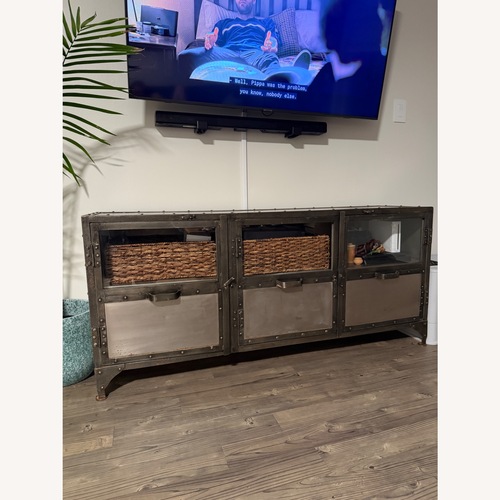 Used Zin Home Silver Iron Media Storage for sale on AptDeco