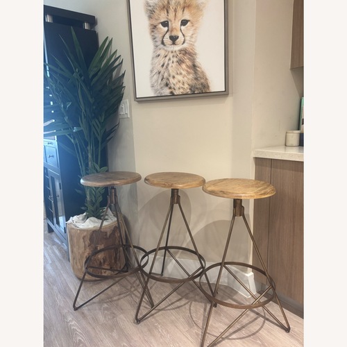 Used Arteriors Home Wyndham Light Brown Wood Stools for sale on AptDeco