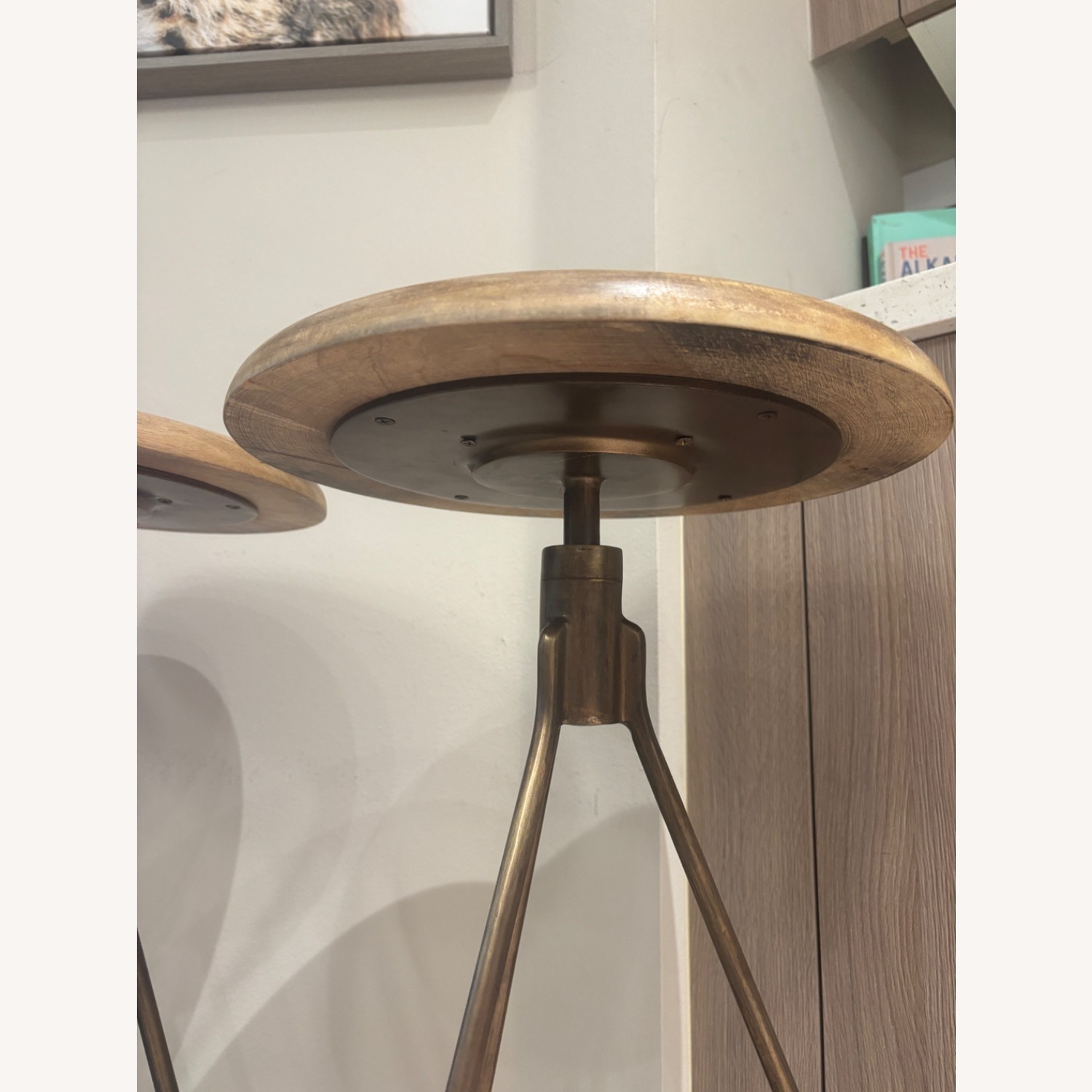 Arteriors Home Wyndham Light Brown Wood Stools - image-3
