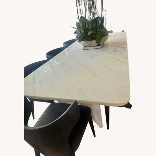 Used White Marble Dining Table for sale on AptDeco