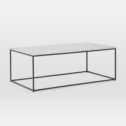 Used West Elm Marble Streamline Rectangle Coffee Table for sale on AptDeco