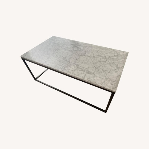 Used West Elm Marble Streamline Rectangle Coffee Table for sale on AptDeco