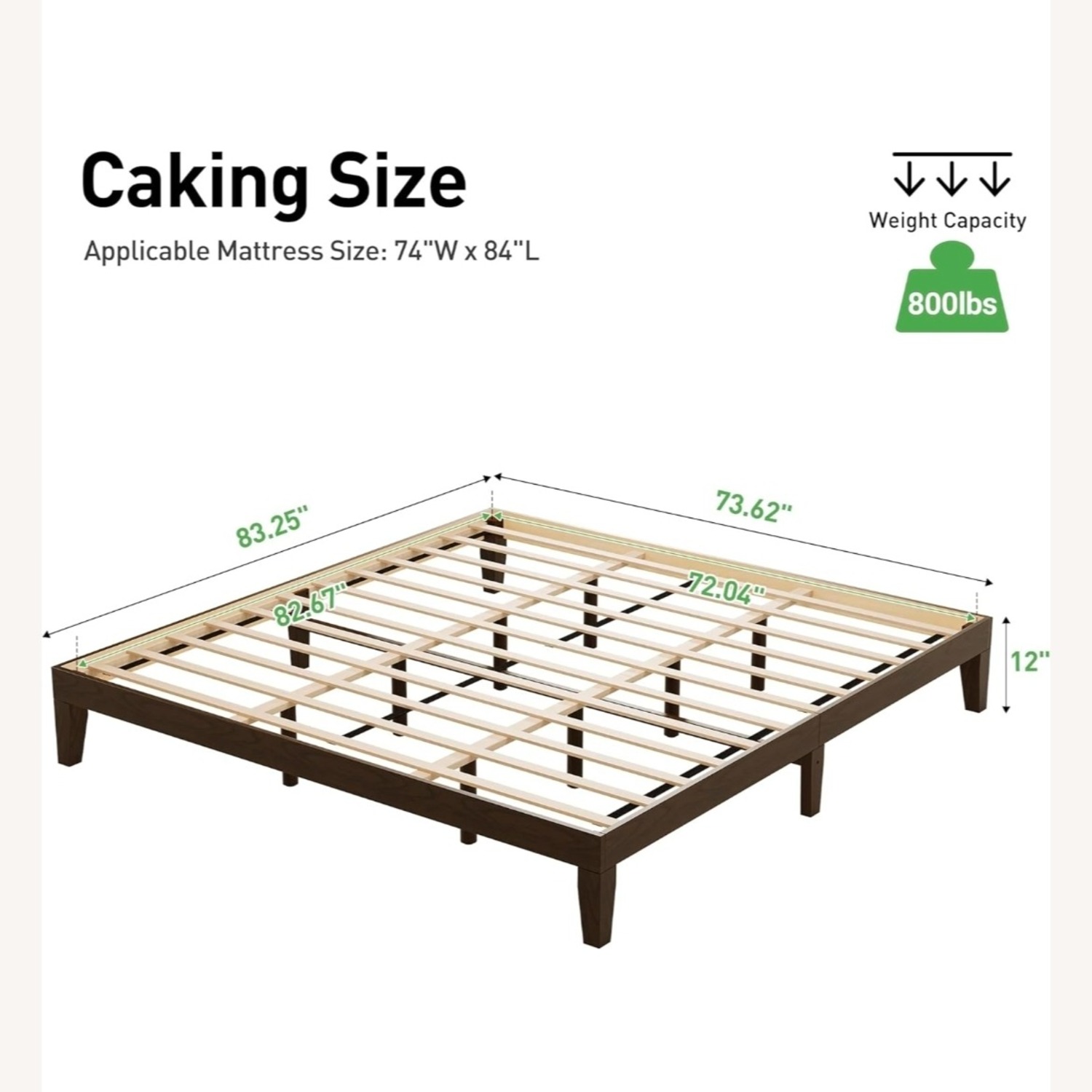 Dark Brown Wood King Bed - image-2