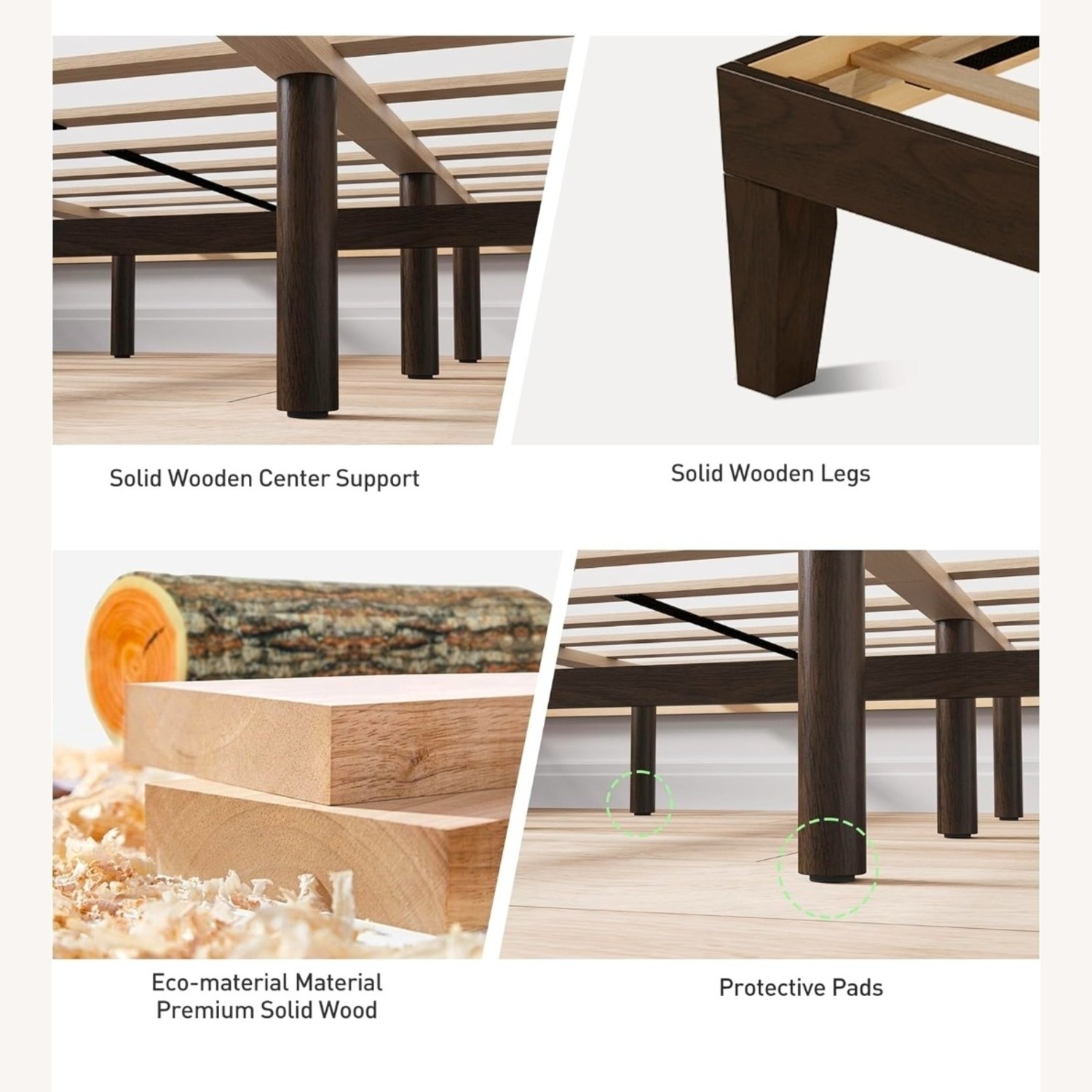 Dark Brown Wood King Bed - image-4