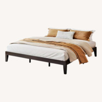Dark Brown Wood King Bed