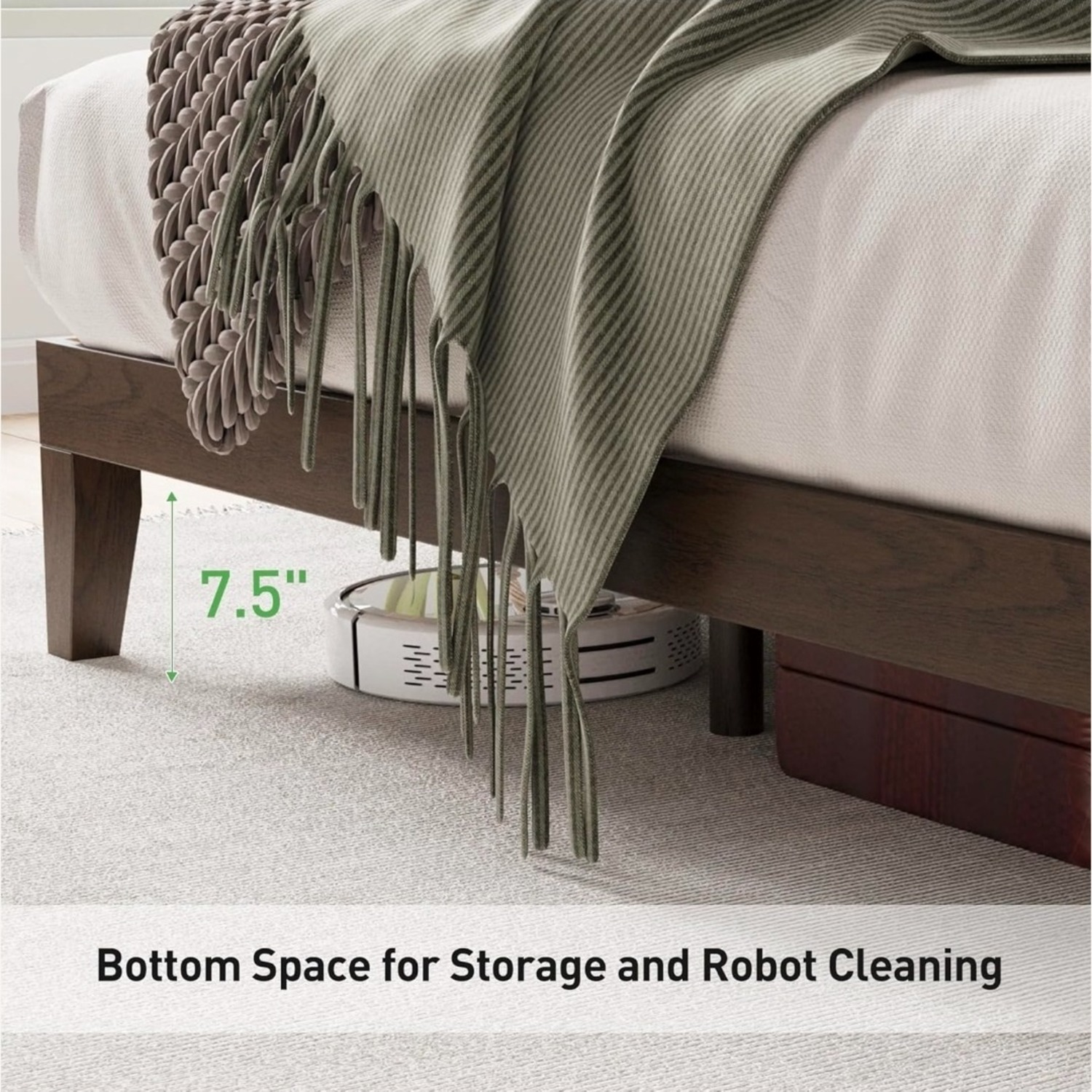 Dark Brown Wood King Bed - image-9