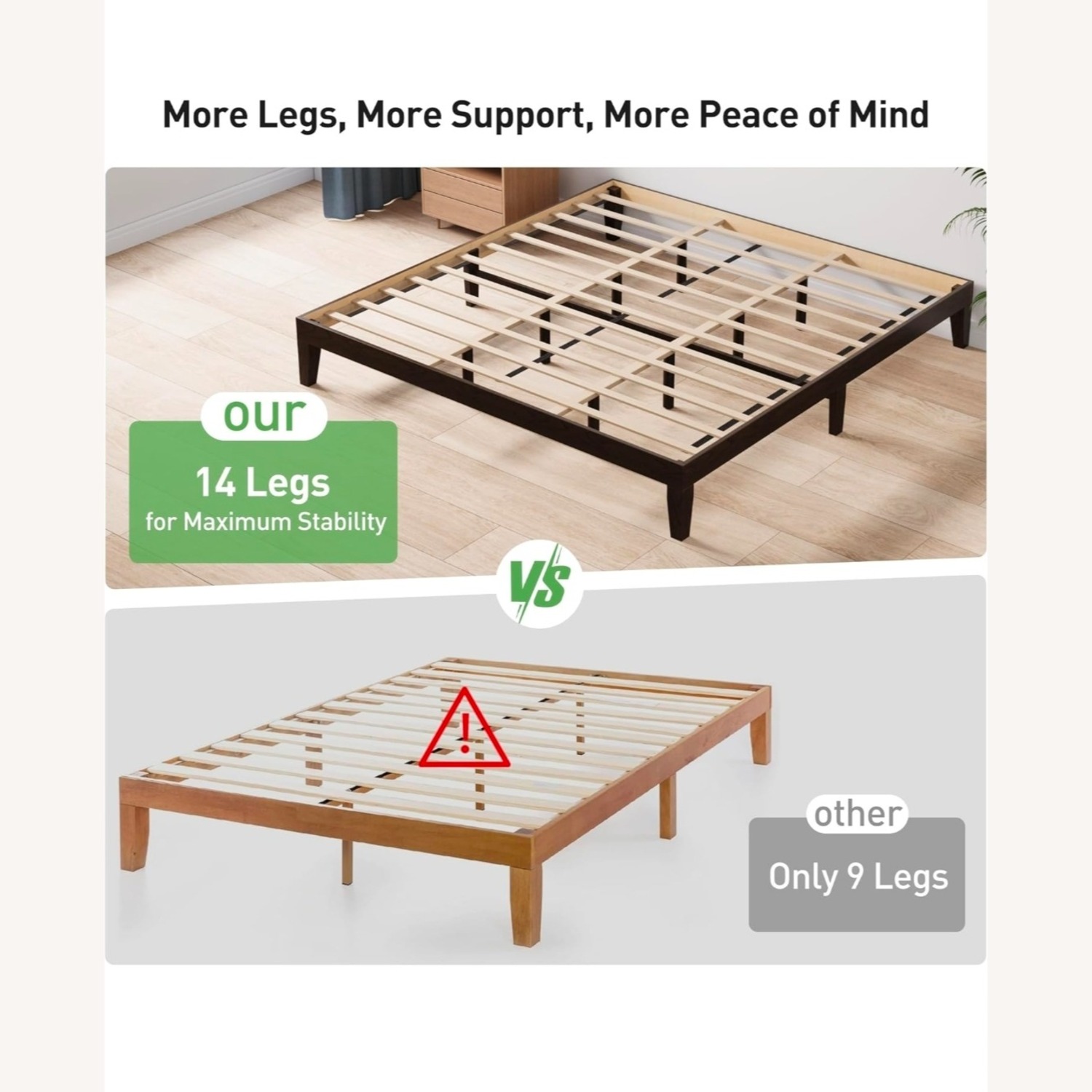 Dark Brown Wood King Bed - image-3