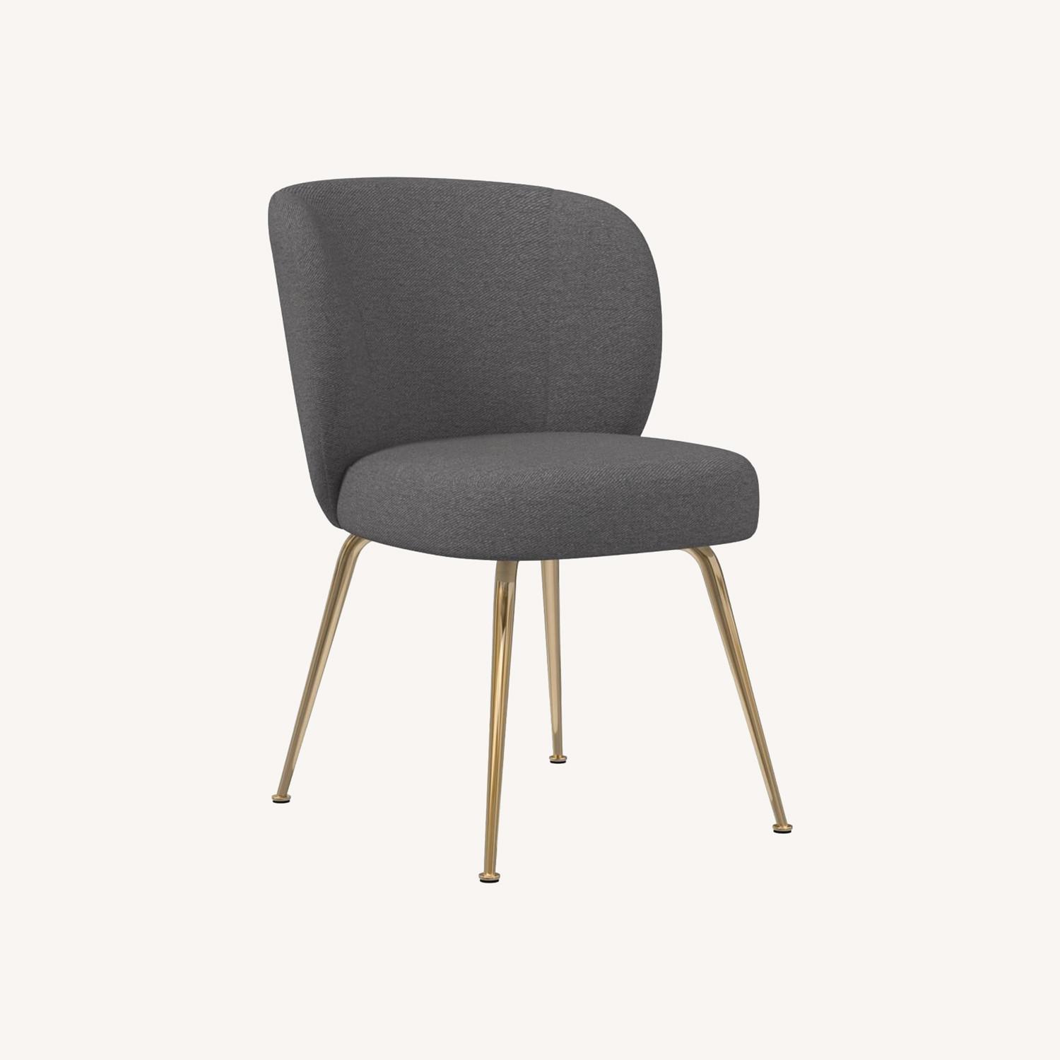 West Elm Greer Dark Gray Fabric Dining Chairs - image-0