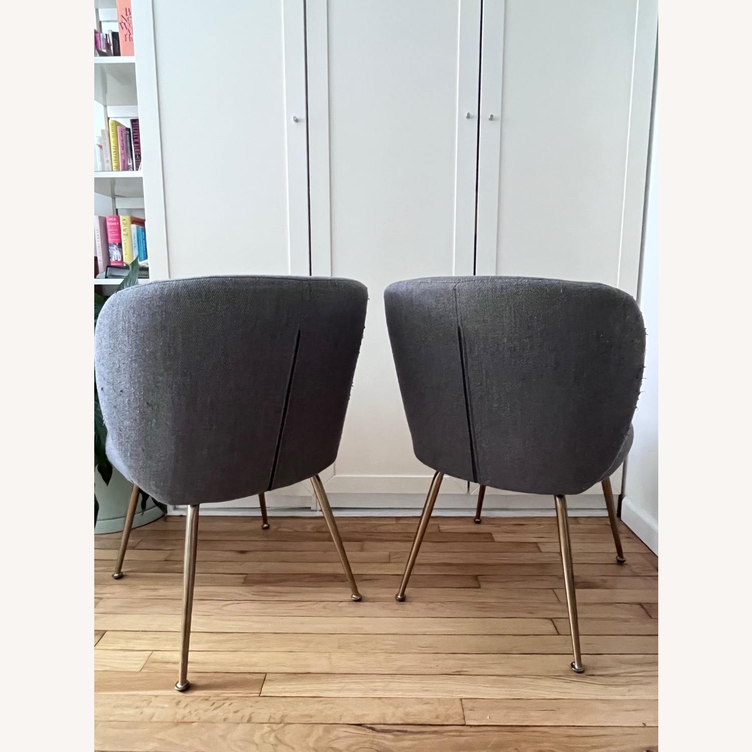 West Elm Greer Dark Gray Fabric Dining Chairs - image-2