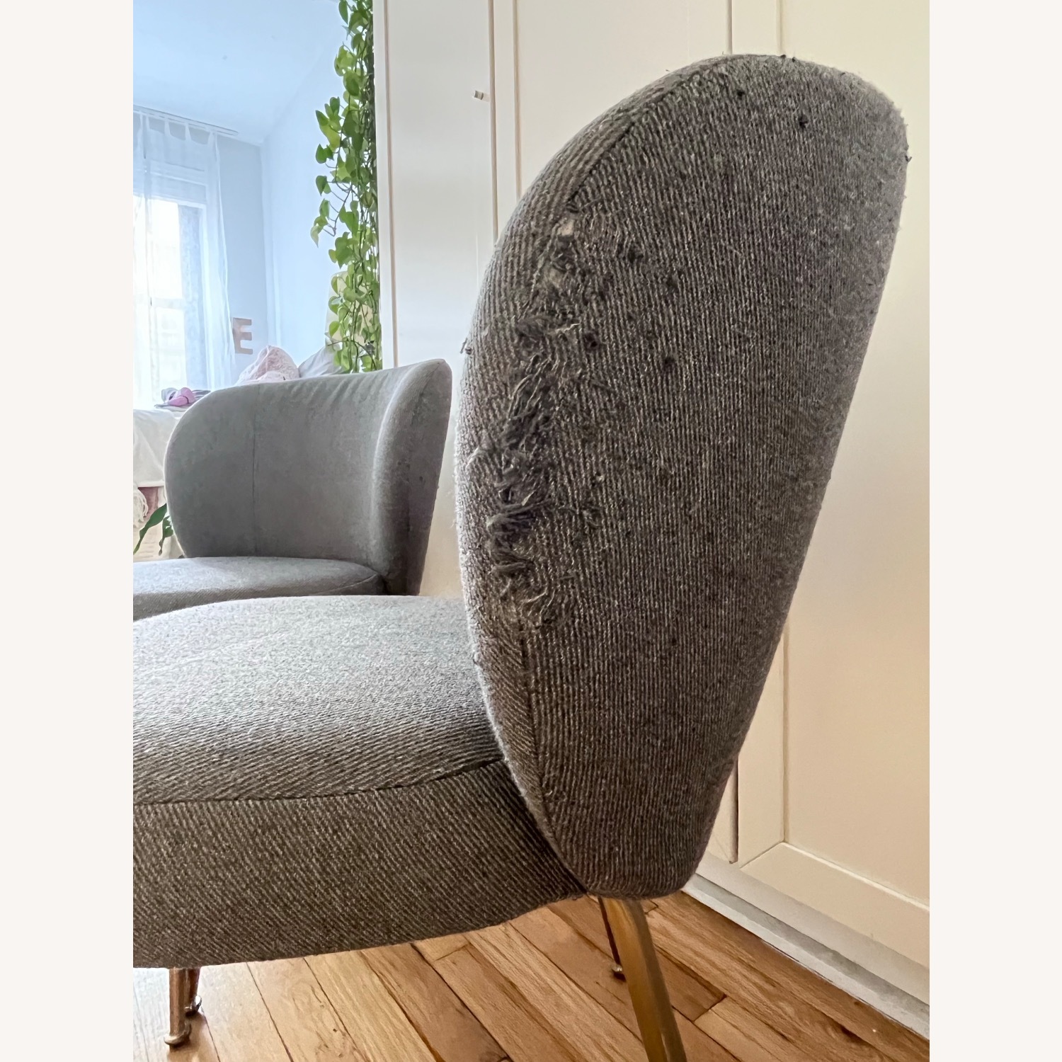 West Elm Greer Dark Gray Fabric Dining Chairs - image-5