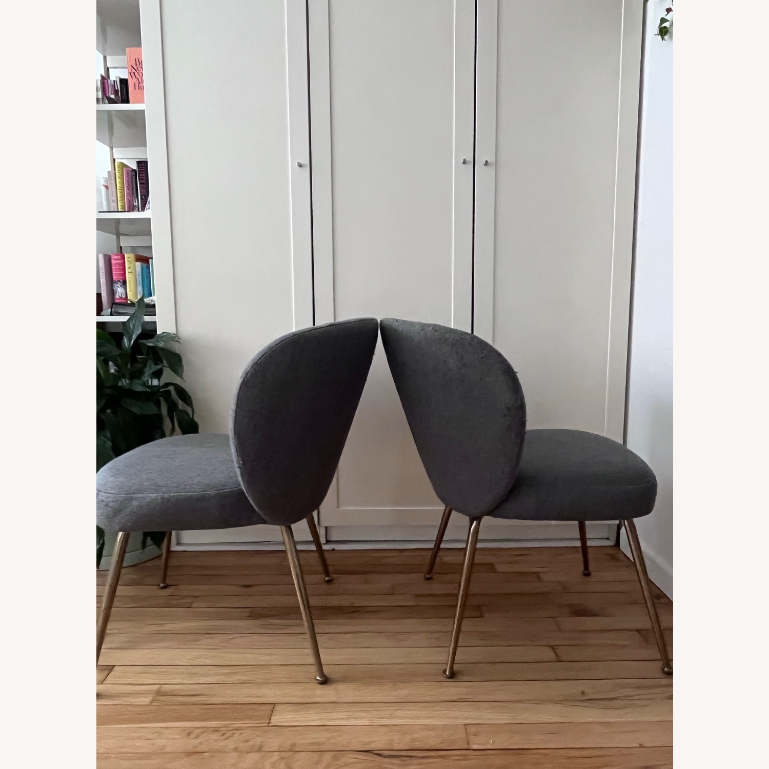 West Elm Greer Dark Gray Fabric Dining Chairs - image-3