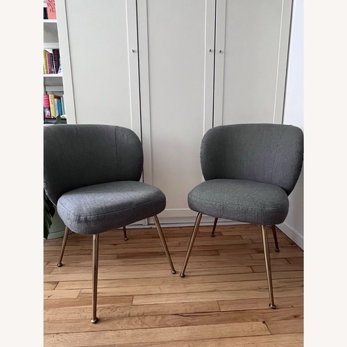 Used West Elm Greer Dark Gray Fabric Dining Chairs for sale on AptDeco