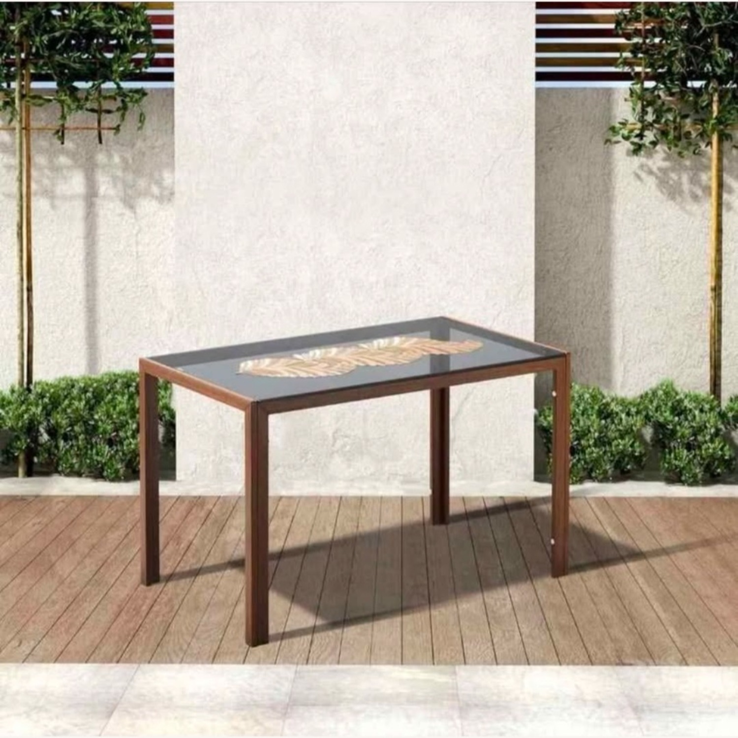 Givilio Dark Brown Glass Dining Table - image-1