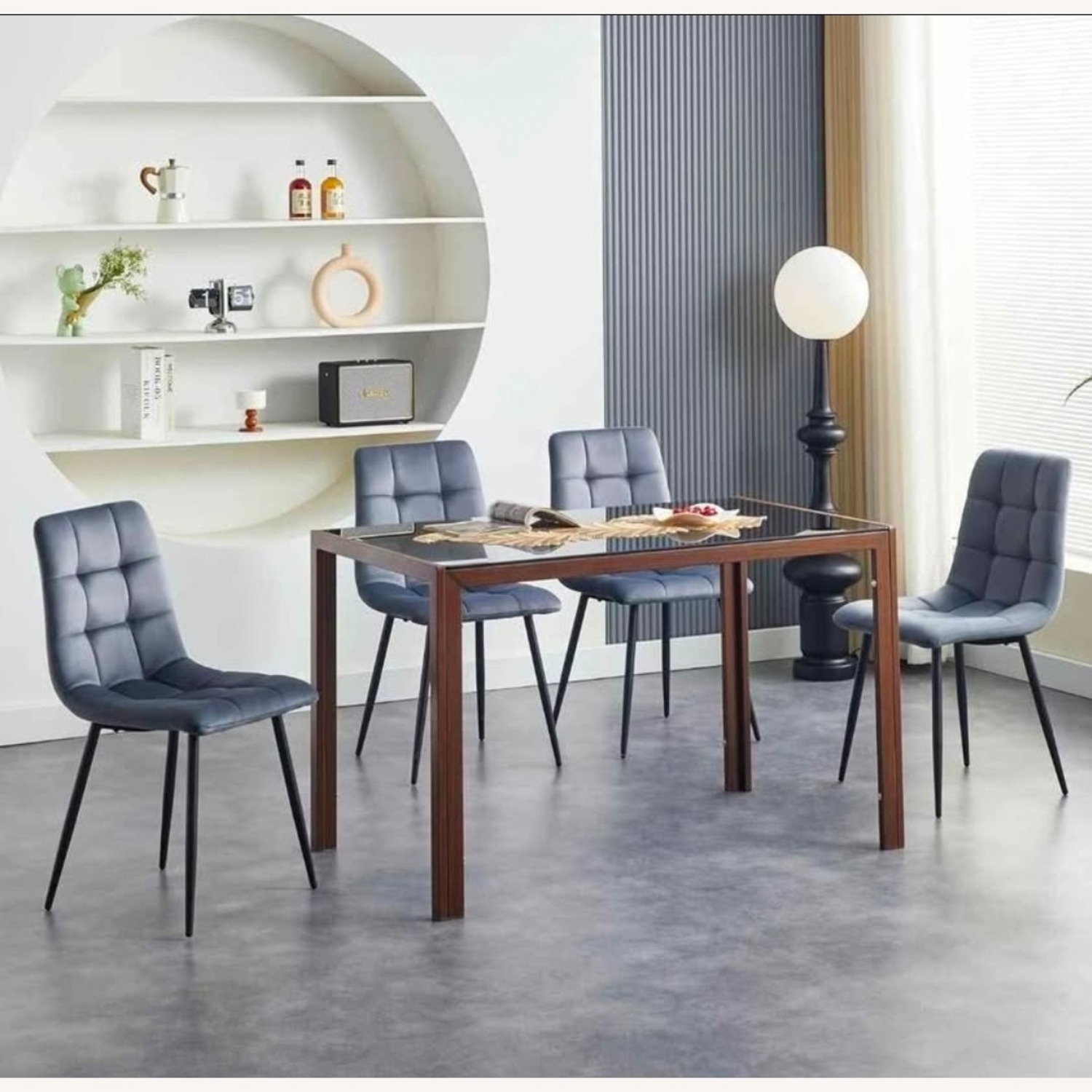 Givilio Dark Brown Glass Dining Table - image-3