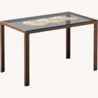 Givilio Dark Brown Glass Dining Table