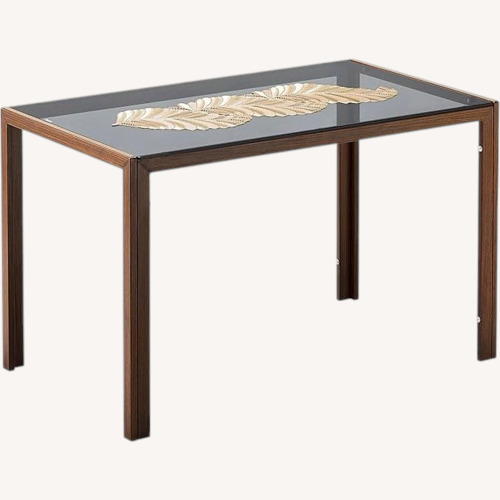 Used Givilio Dark Brown Glass Dining Table for sale on AptDeco