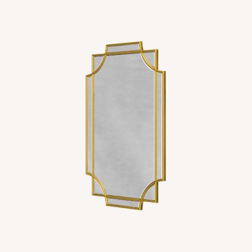 Used Gold Mirrored Glass Wall Mirror for sale on AptDeco