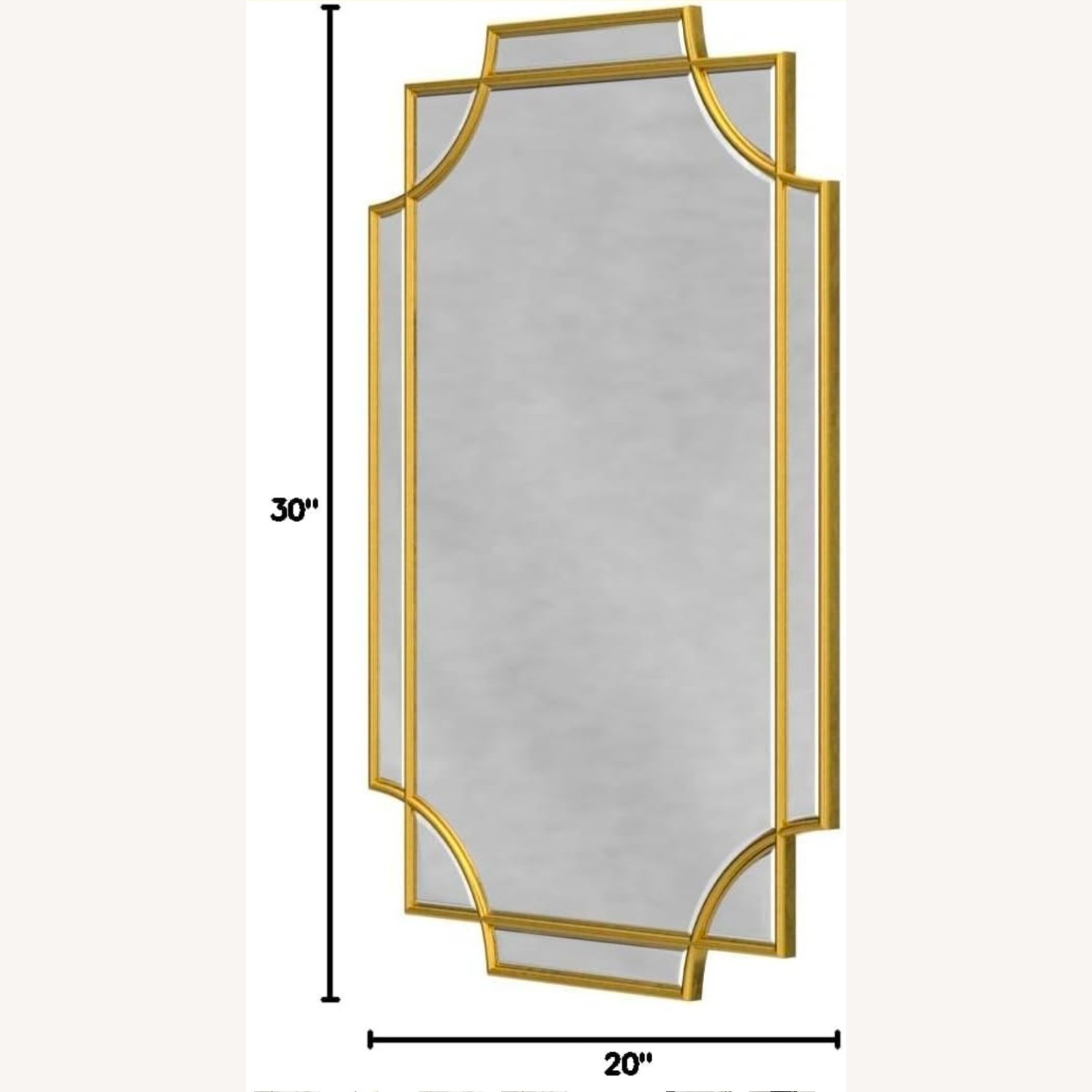 Gold Mirrored Glass Wall Mirror - image-2