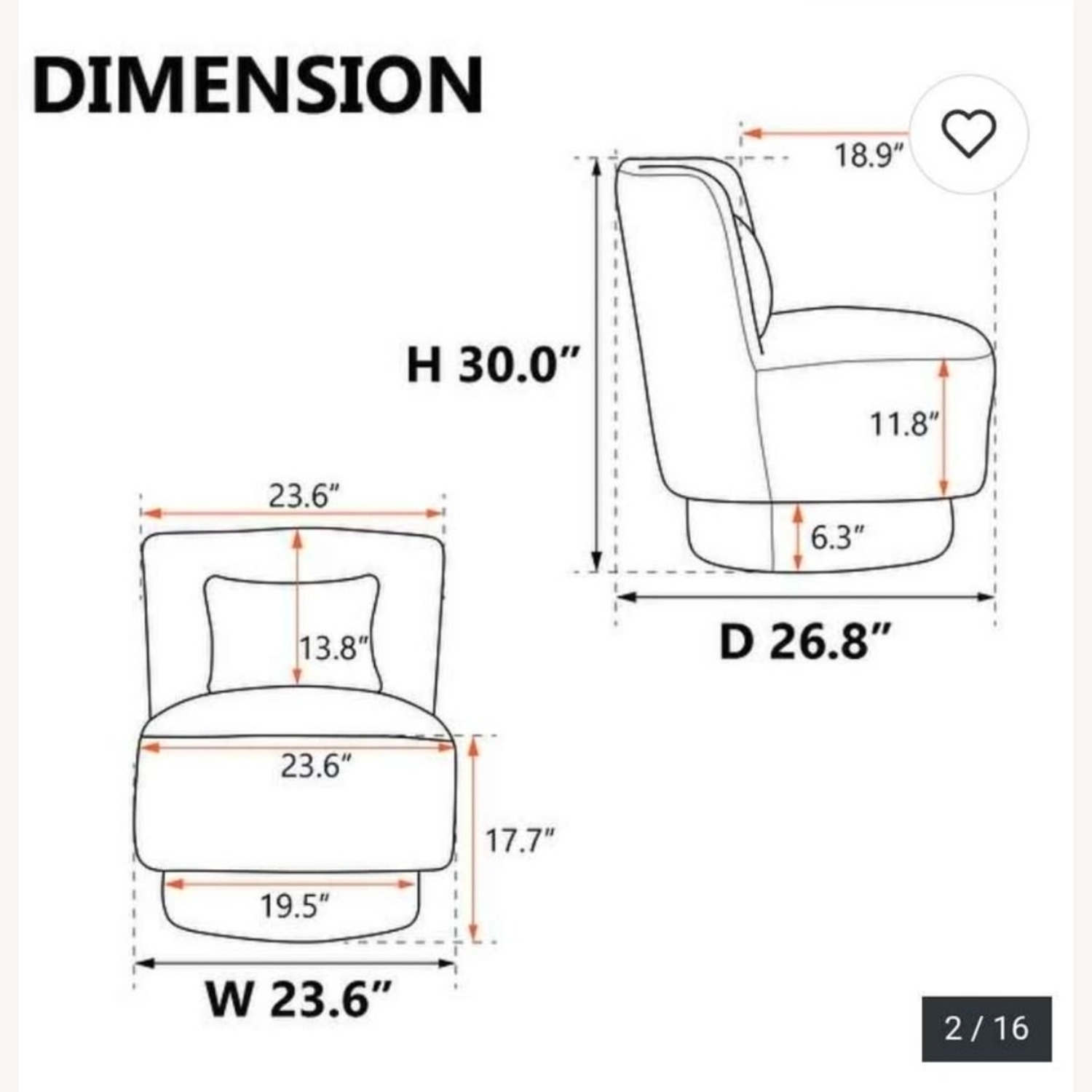 Light Gray Fabric Accent Swivel Chair - image-3