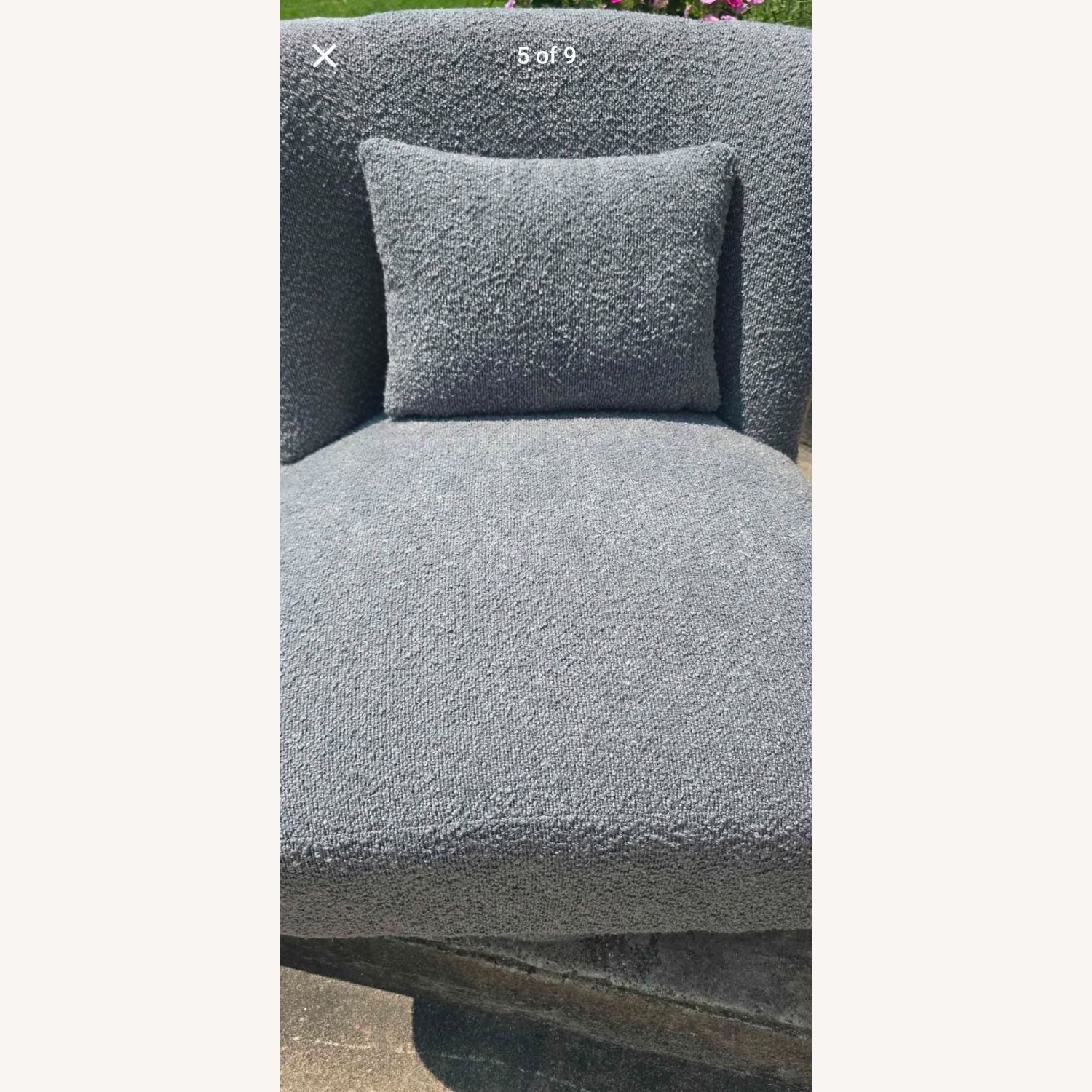 Light Gray Fabric Accent Swivel Chair - image-5