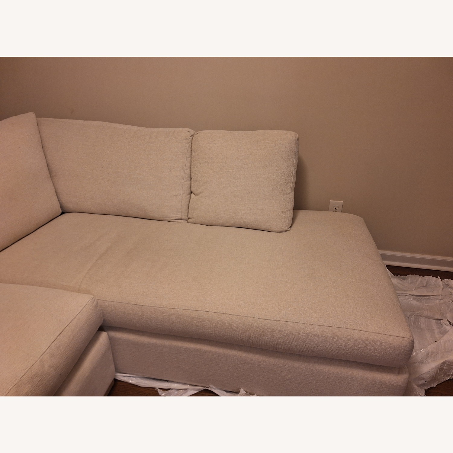 Crate & Barrel Axis White Fabric 2 Piece Sectional - image-2