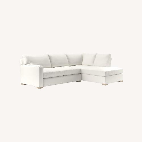 Used Crate & Barrel Axis White Fabric 2 Piece Sectional for sale on AptDeco