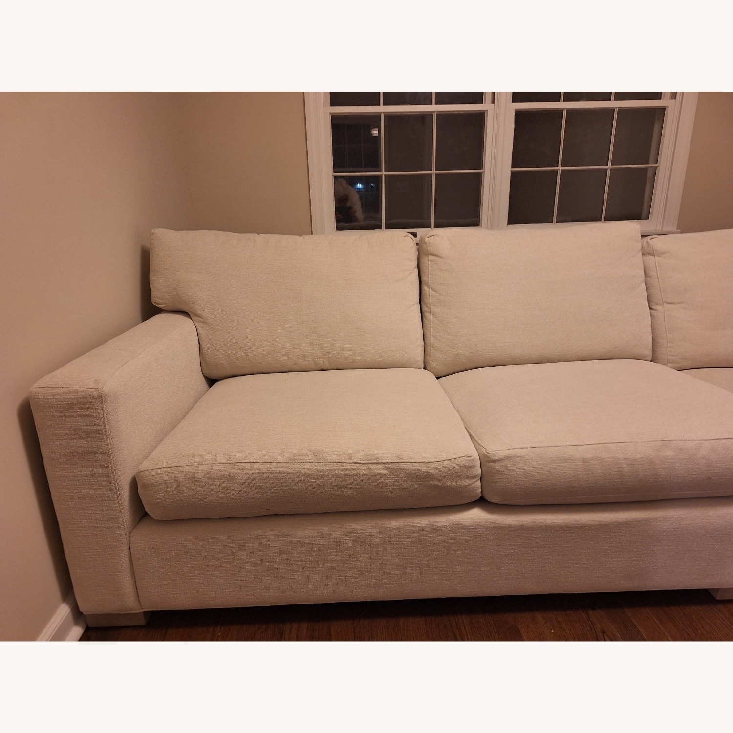Crate & Barrel Axis White Fabric 2 Piece Sectional - image-3