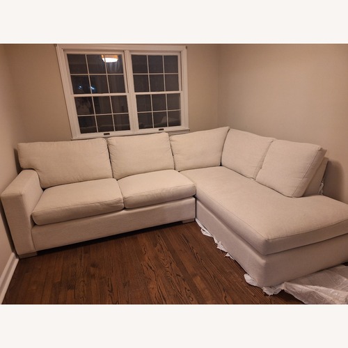 Used Crate & Barrel Axis White Fabric 2 Piece Sectional for sale on AptDeco