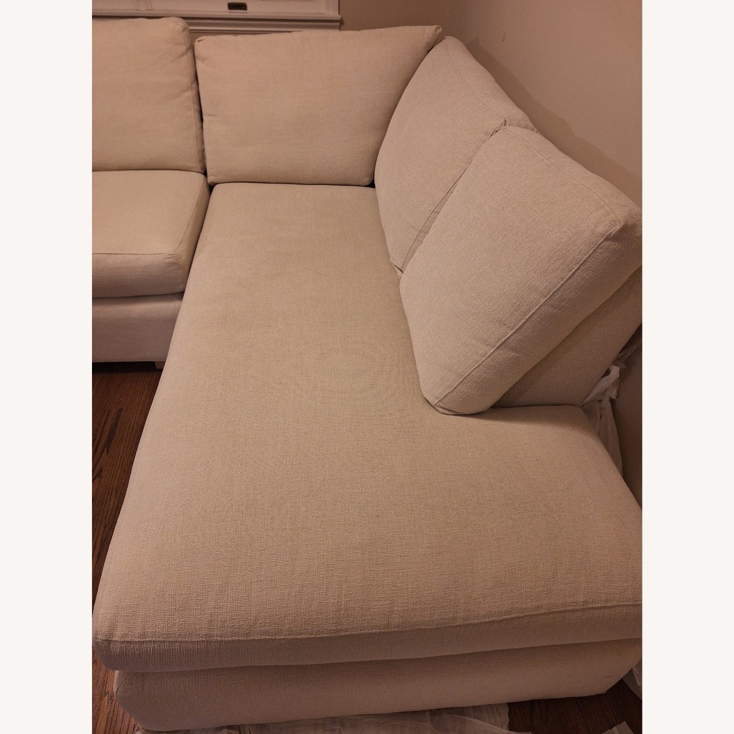 Crate & Barrel Axis White Fabric 2 Piece Sectional - image-5