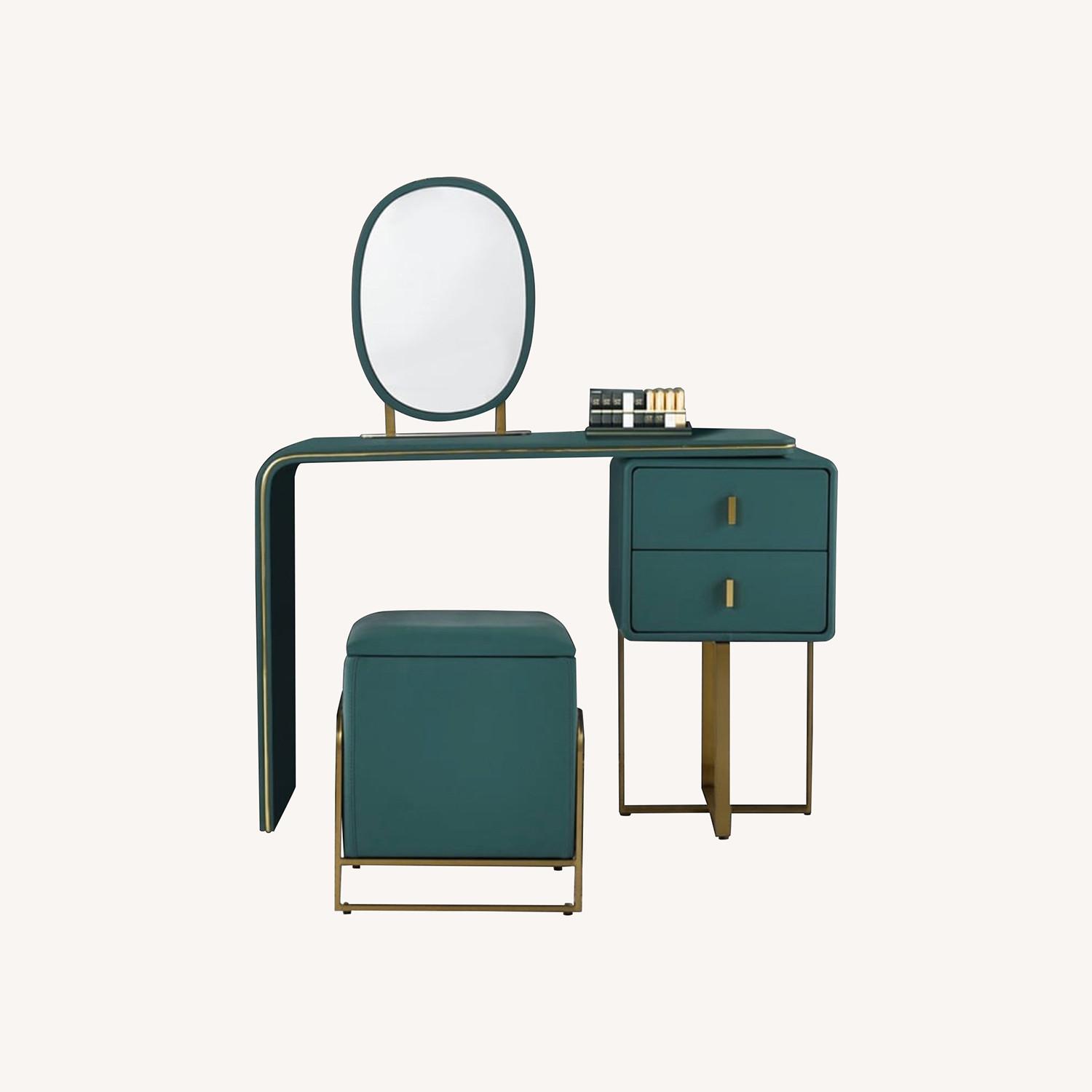 Green Desk or Makeup Vanity - image-0