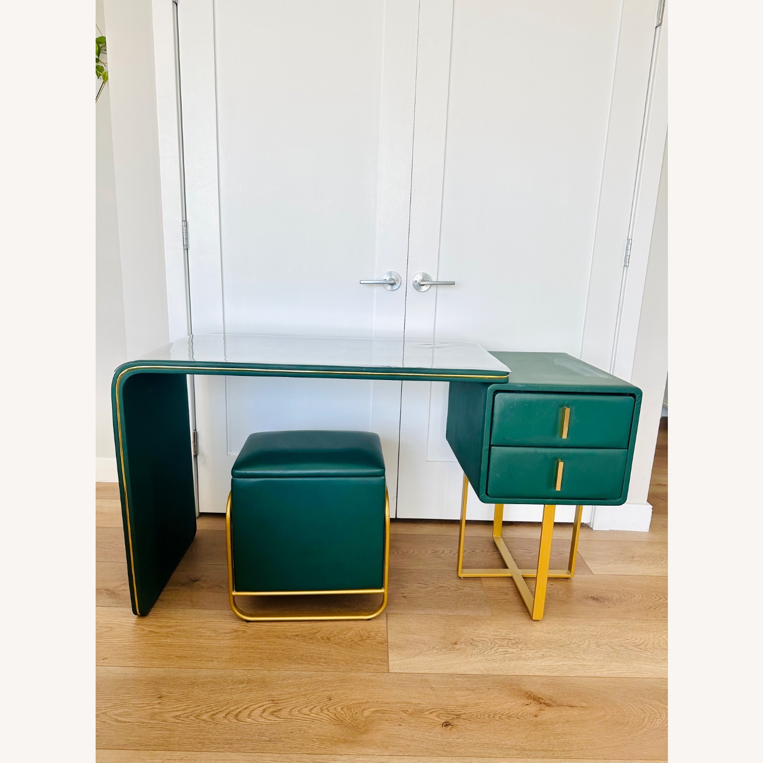 Green Desk or Makeup Vanity - image-7