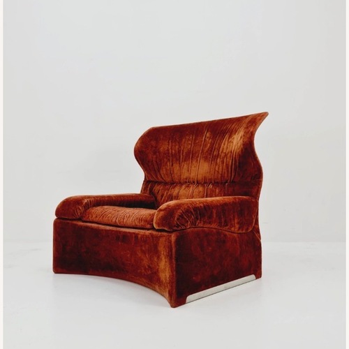 Used Saporiti Italia Orange Fabric Accent Chair for sale on AptDeco