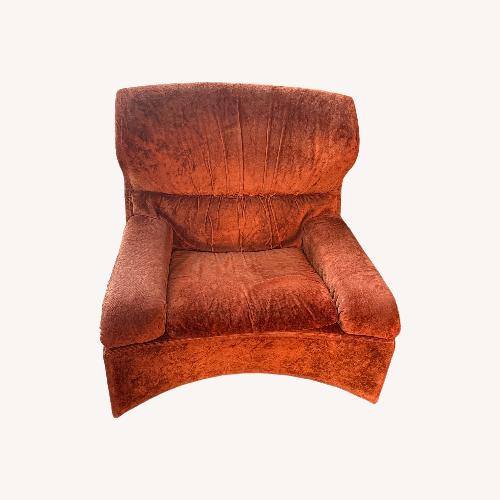 Used Saporiti Italia Orange Fabric Accent Chair for sale on AptDeco