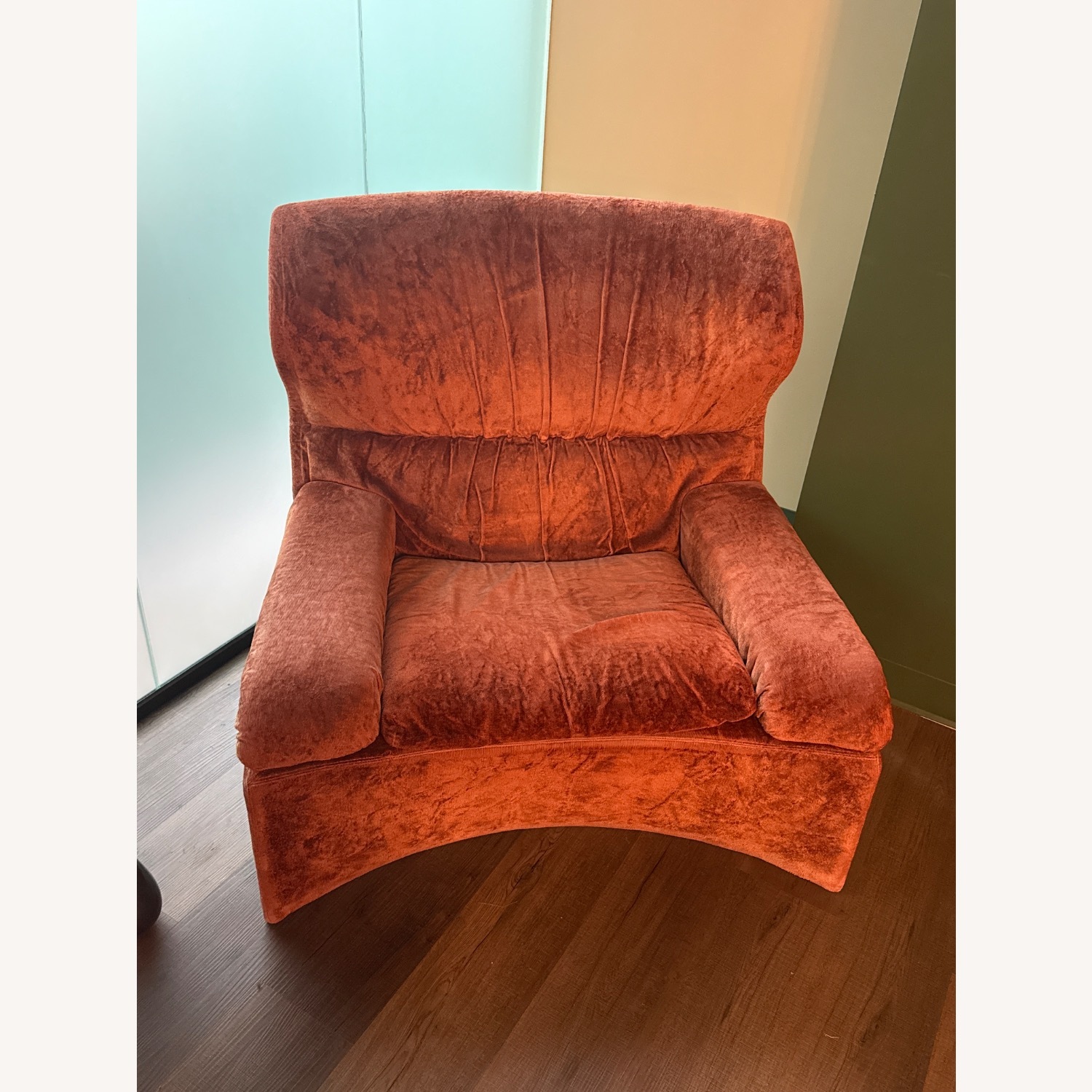 Saporiti Italia Orange Fabric Accent Chair - image-1