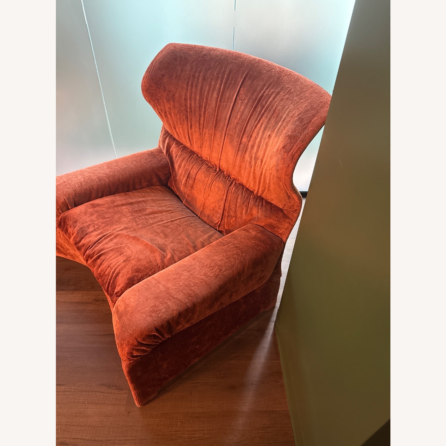 Saporiti Italia Orange Fabric Accent Chair - image-2