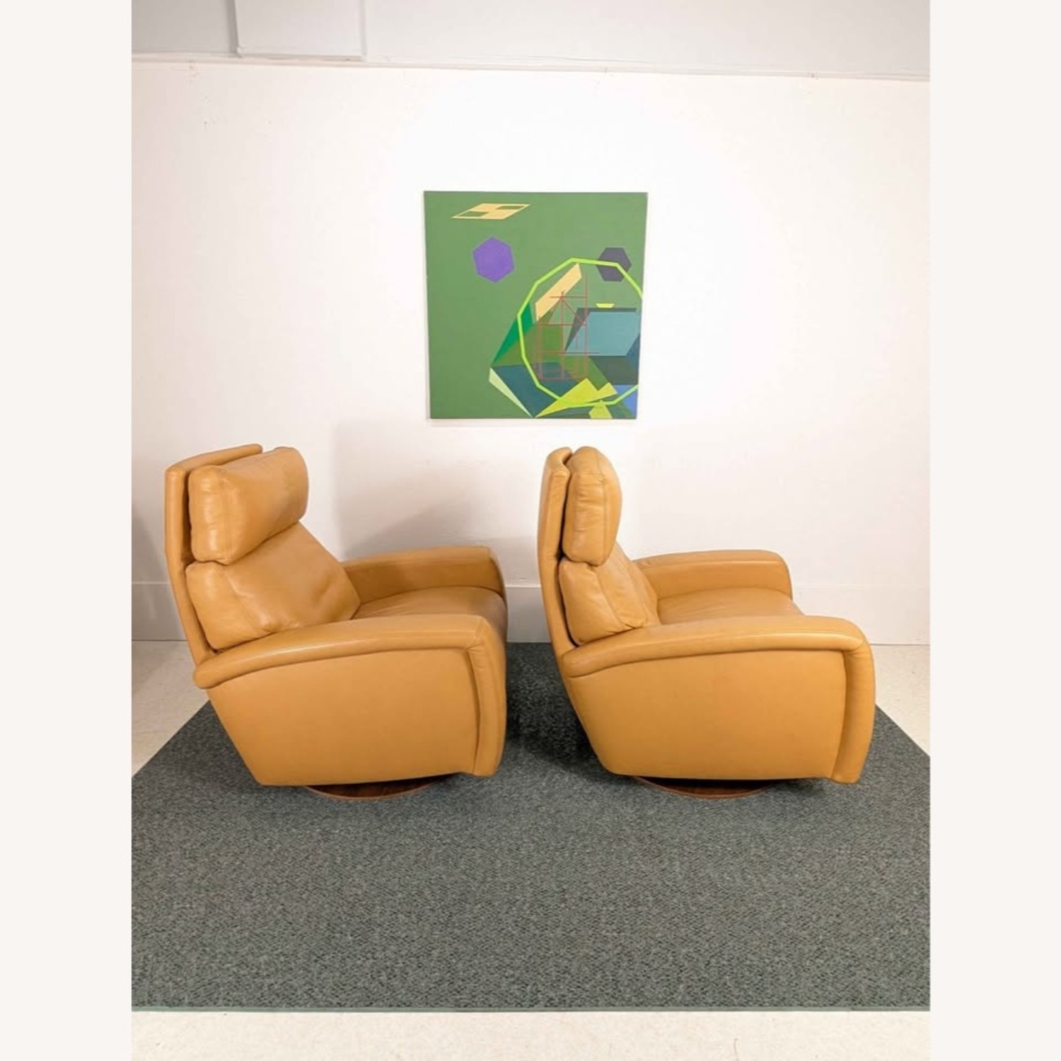 Pair Powered Leather Recliners American Leather - image-5