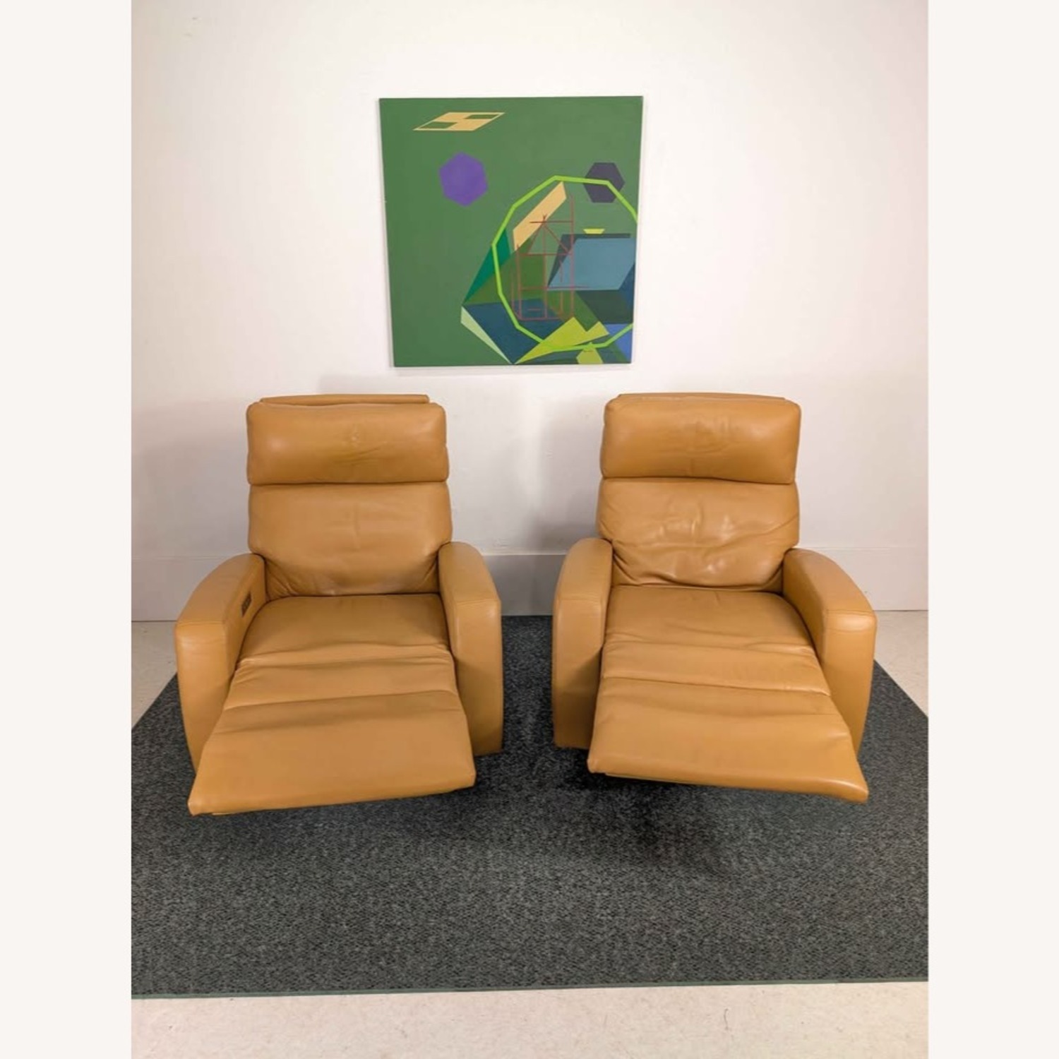 Pair Powered Leather Recliners American Leather - image-3
