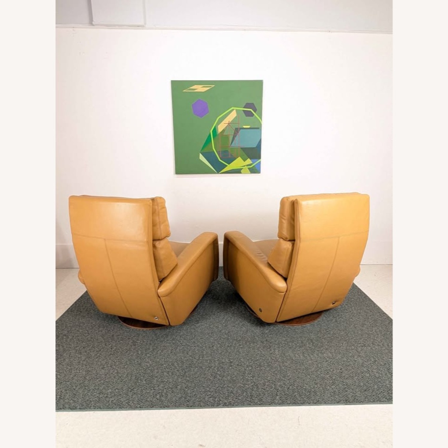 Pair Powered Leather Recliners American Leather - image-6