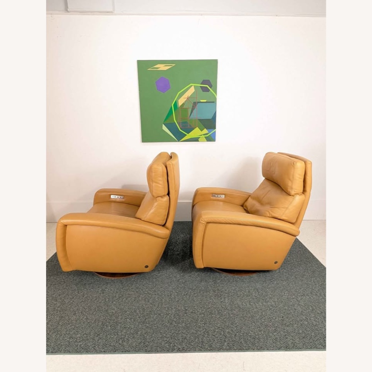Pair Powered Leather Recliners American Leather - image-4