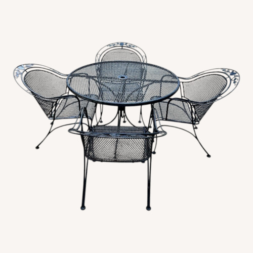 Used Vintage Woodard Table & 4 Barrel Chairs for sale on AptDeco