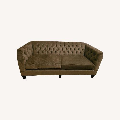 Used American Signature Brooklyn Taupe Tufted Sofa for sale on AptDeco