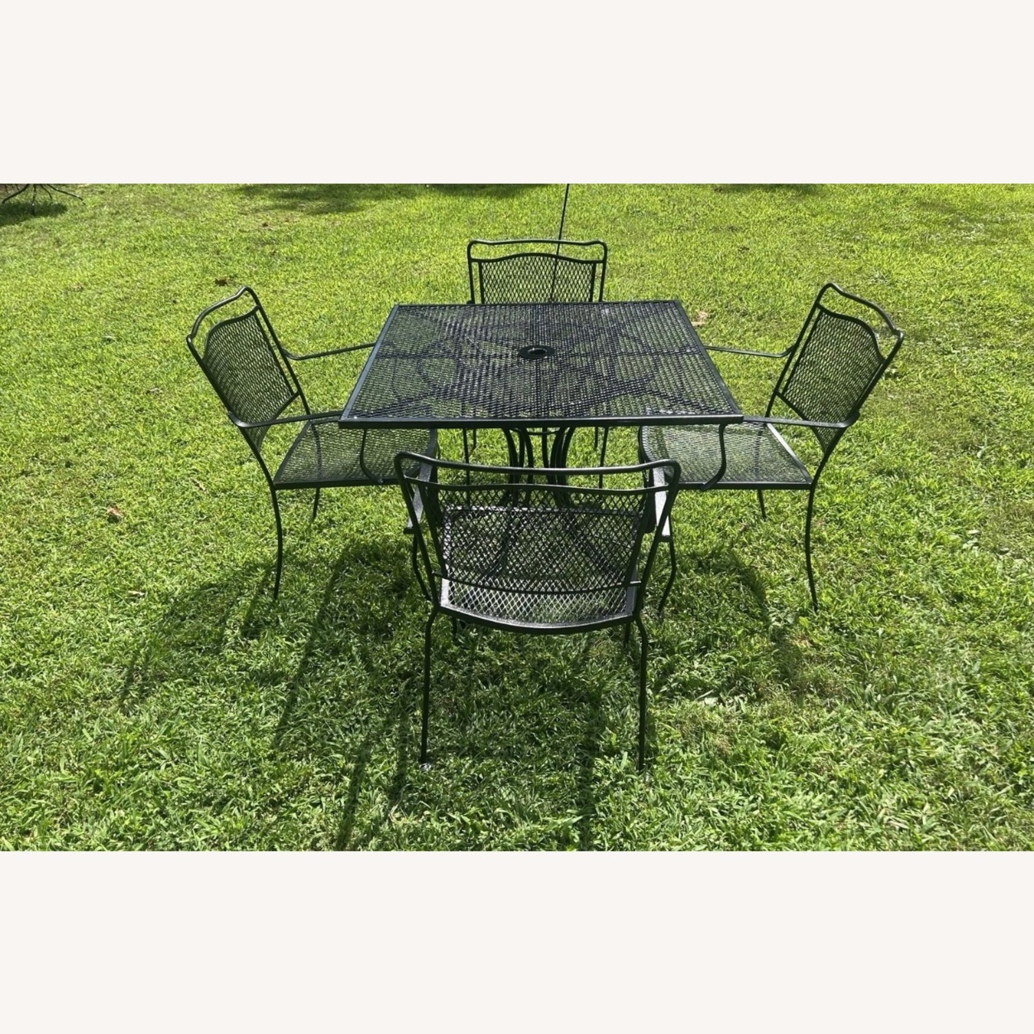 Vintage Woodard Patio Set Table & 4 Chairs - image-0
